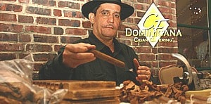 Authentic Cigar roller events for wedding golf and corporate trade shows conventions presenting real, CF Dominicana cigars with custom cigar labels and bands